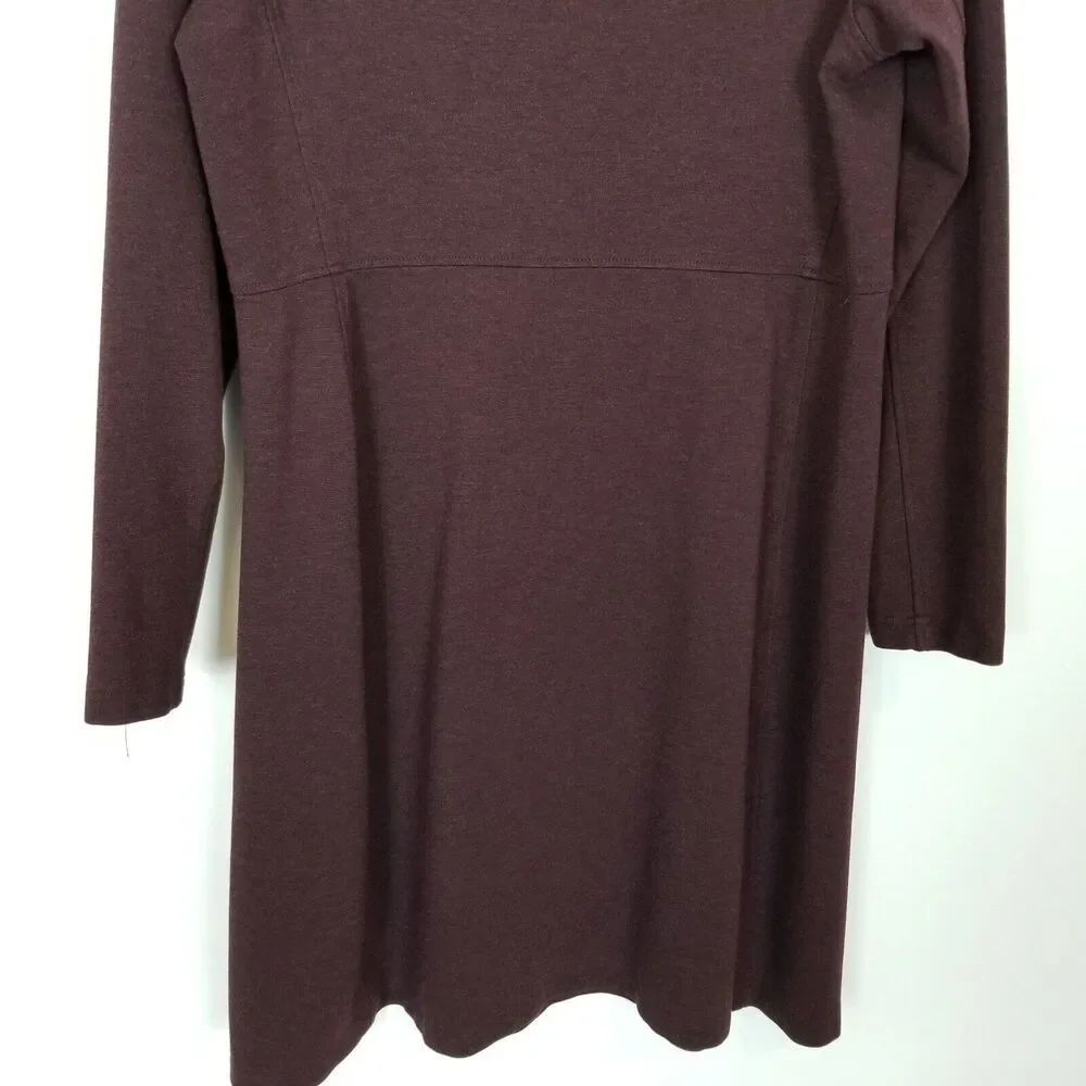Duluth Trading Co. Women's Wearwithall Ponte Knit Long Sleeve Dress Sz L Maroon - Picture 6 of 7